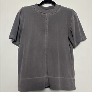 Anthropologie Women’s Shirt Sleeve 100% Cotton Charcoal Shirt Small Boho